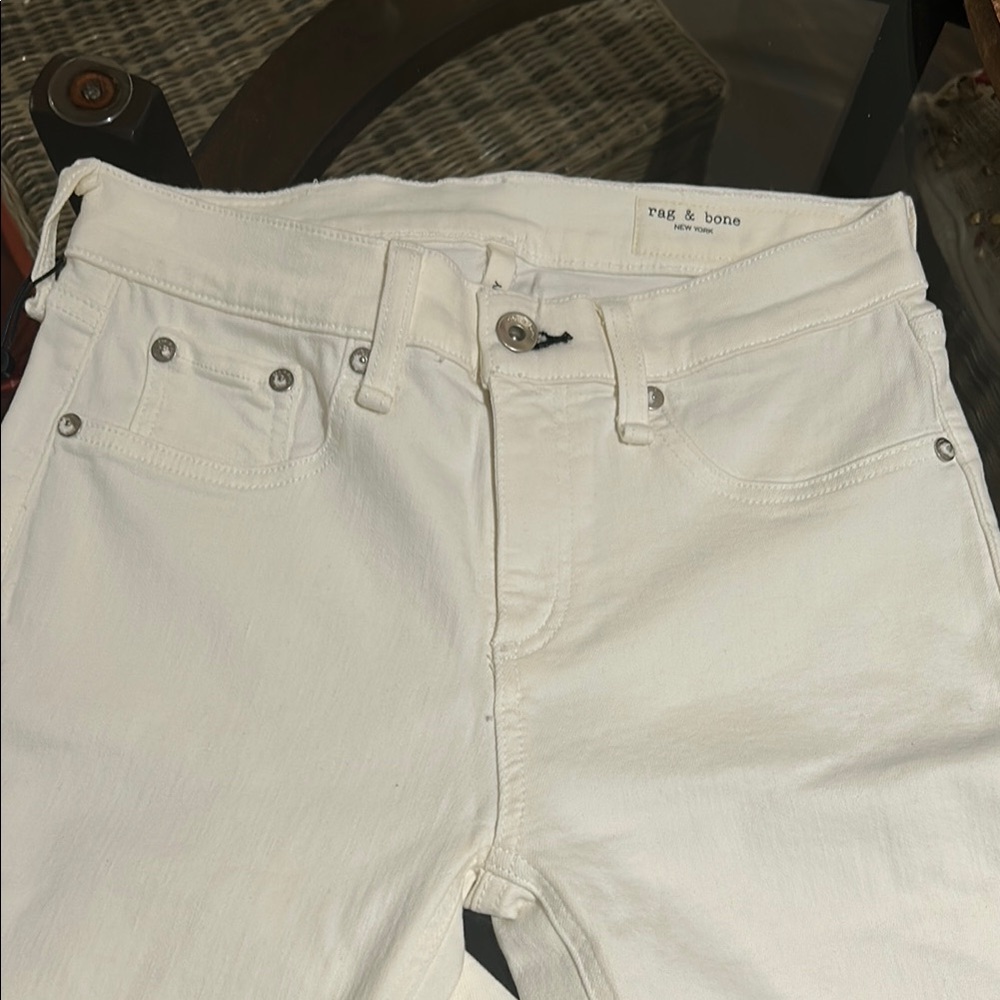 rag & bone White Straight Leg Skinny Jeans - Picture 5 of 14